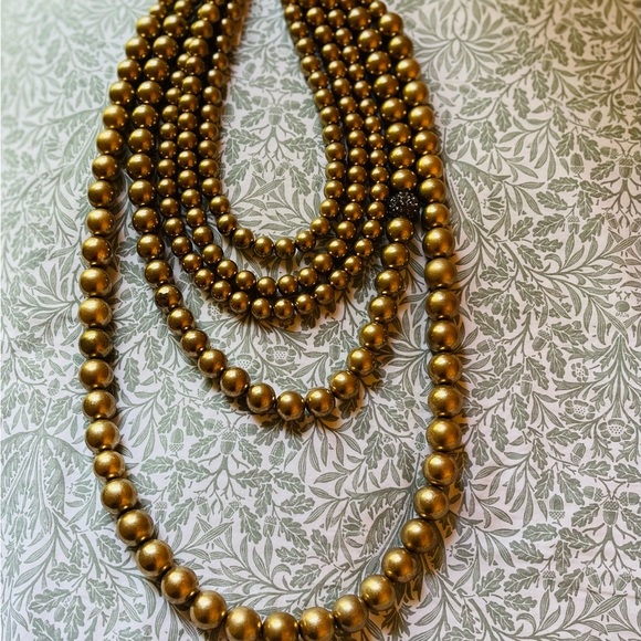 Anthropologie Gold Jumbo Beaded Necklace - Picture 6 of 8
